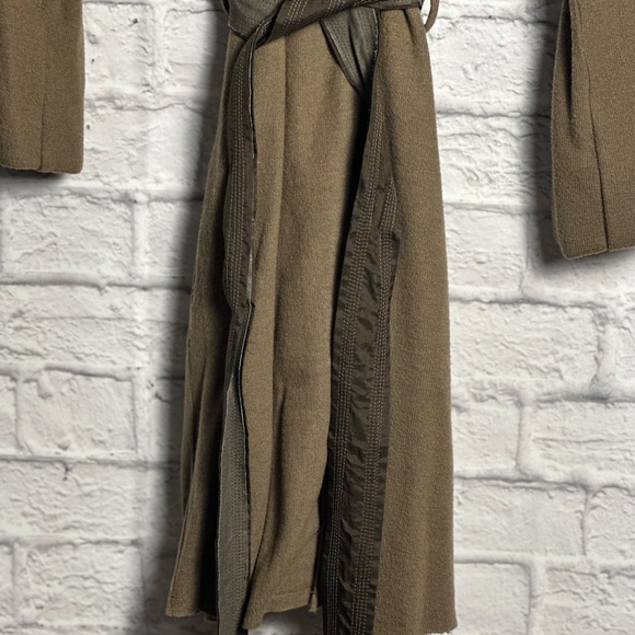 A Common Thread Taupe Belted Coat – Asymmetrical Button Front - Picture 11 of 14